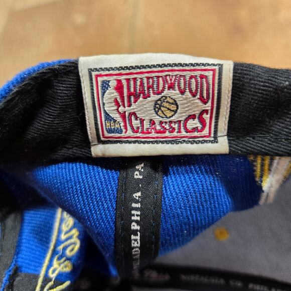 Mitchell & Ness Golden State Warriors Snapback Hat Blue Yellow NBA Adjustable - Picture 8 of 11